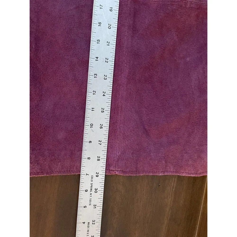 Relativity Women's Shirt Jacket Suede Leather Zip Front Pink Lined Plus 2X NEW - Image 7