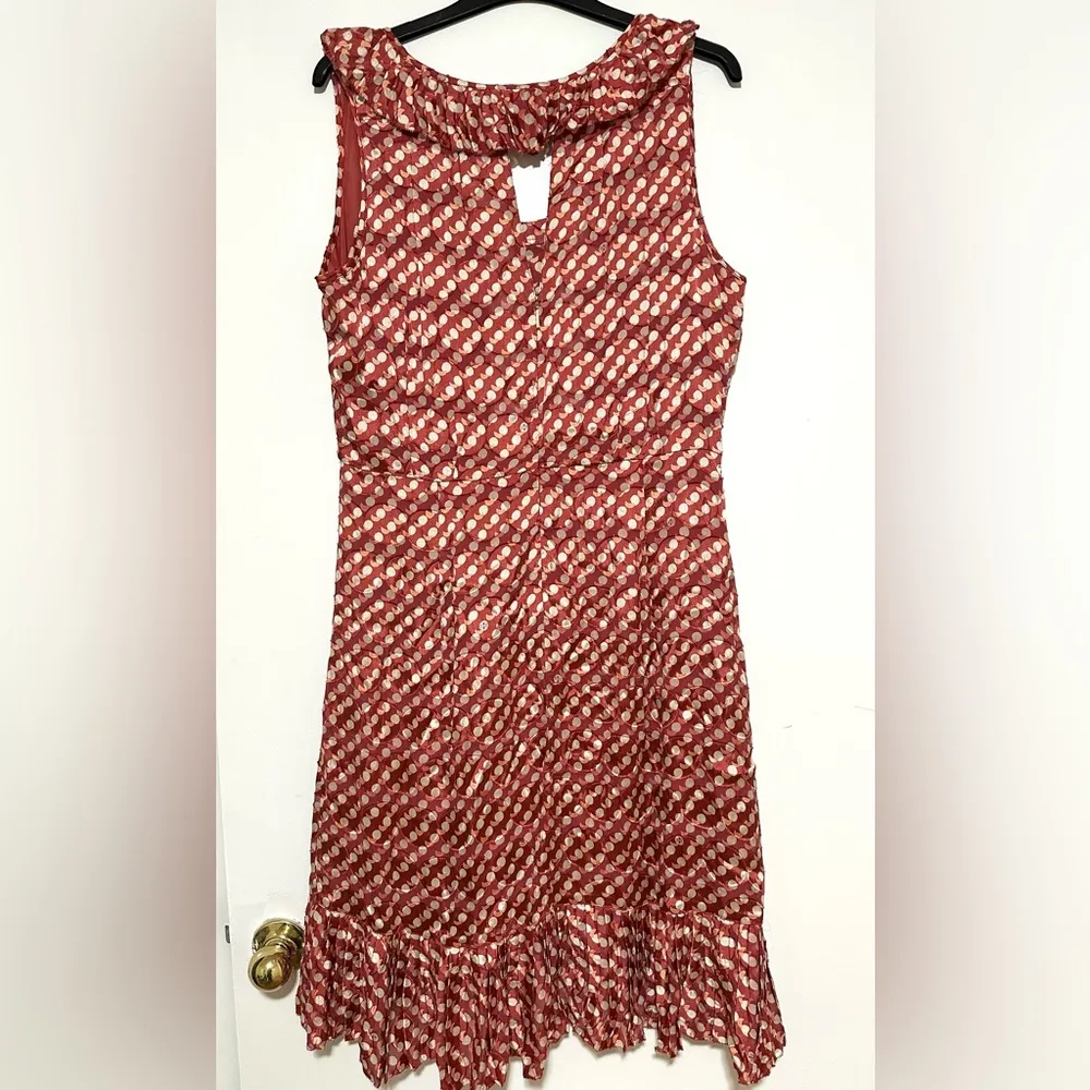 Tory Burch Red Janetta Circle Clip Dot Print Dress Size 14 - Image 4