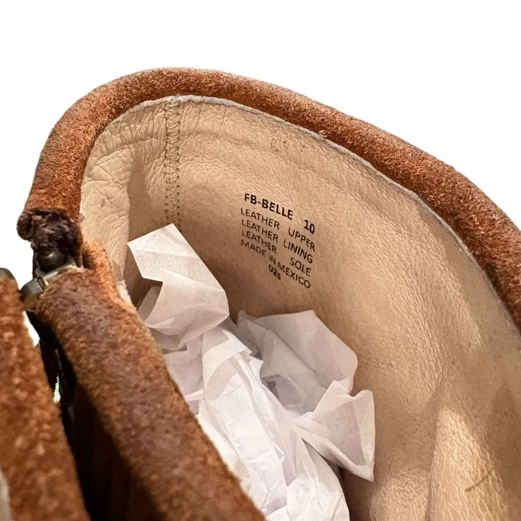 Freebird By Steven Leather Belle Fringe Ankle Boots, Sz 10 Brown - Image 10