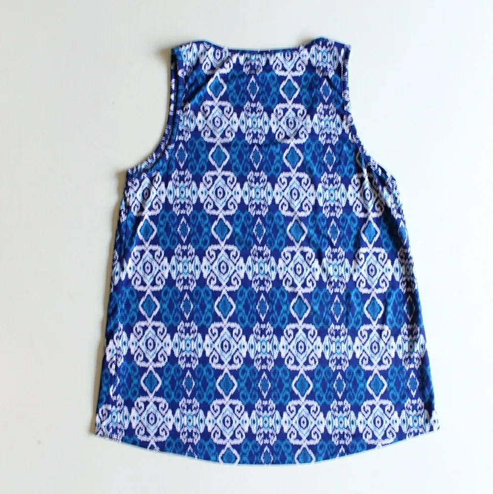 Pixley | Blue Patterned Tank Top Size XS - Image 2