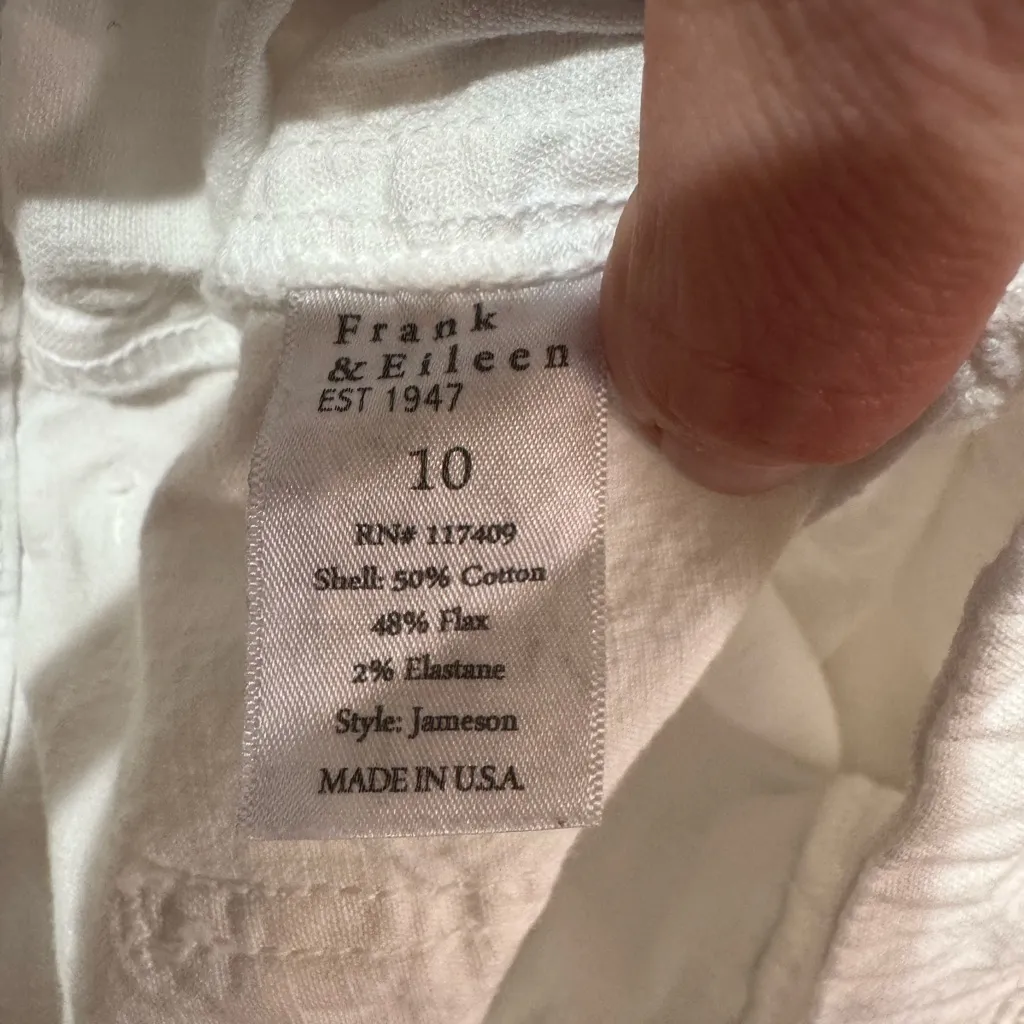 Frank & Eileen Jameson Utility Joggers Cropped Pants‎ White Size 10 - Image 9