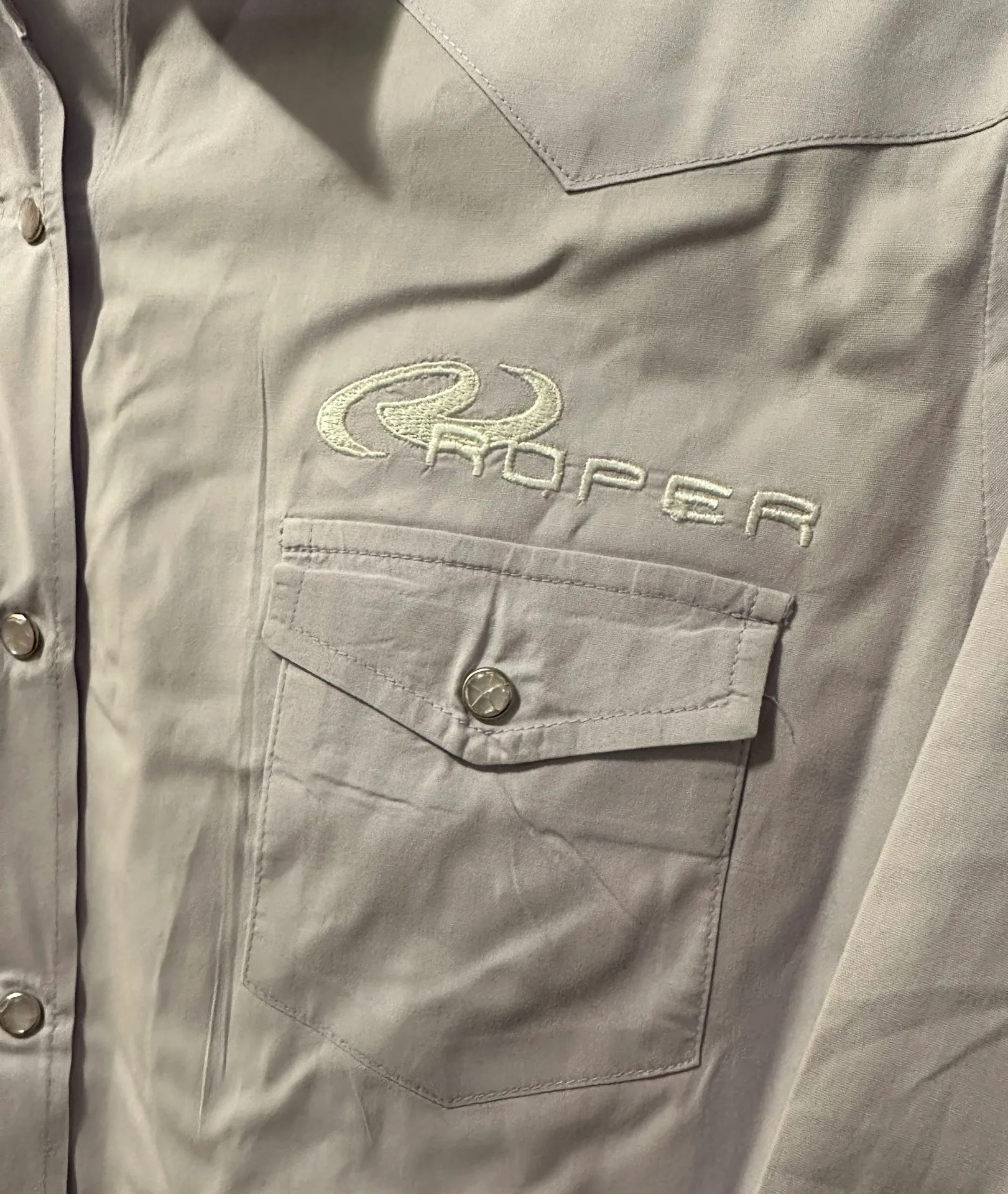 Roper Pearl Snap Long Sleeve Purple Size L - Image 3