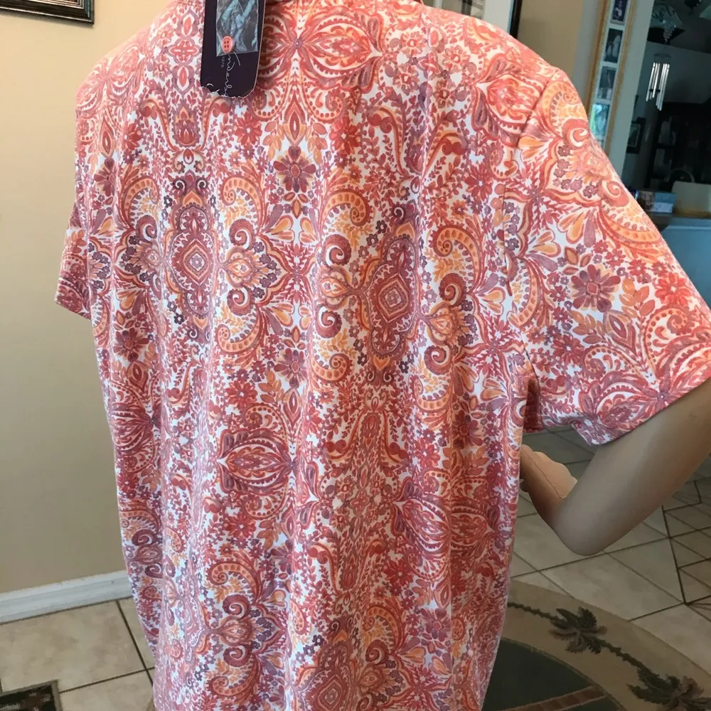 Gloria Vanderbilt  Button Down Short Sleeve Top - Image 2