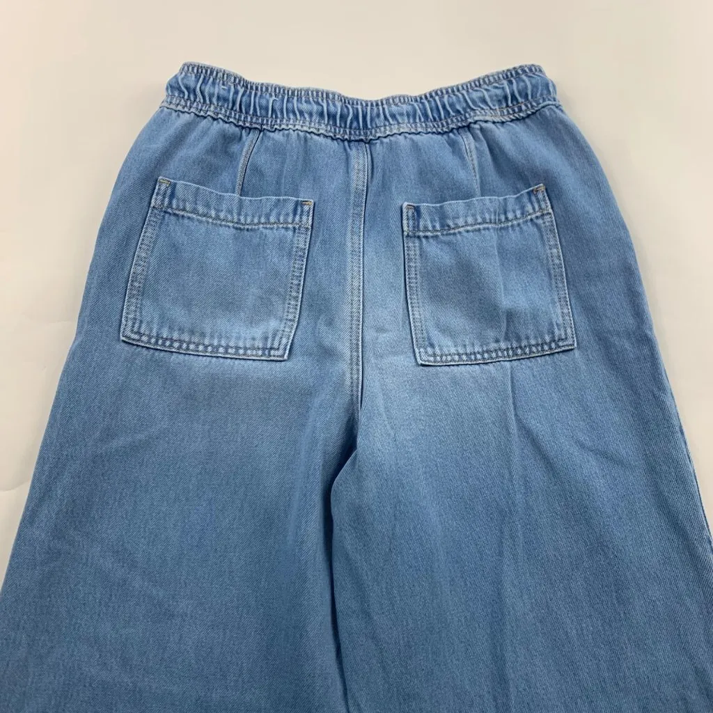 LOFT Light Wash Stretch Denim Wide Leg Drawstring Jeans 2 - Image 7