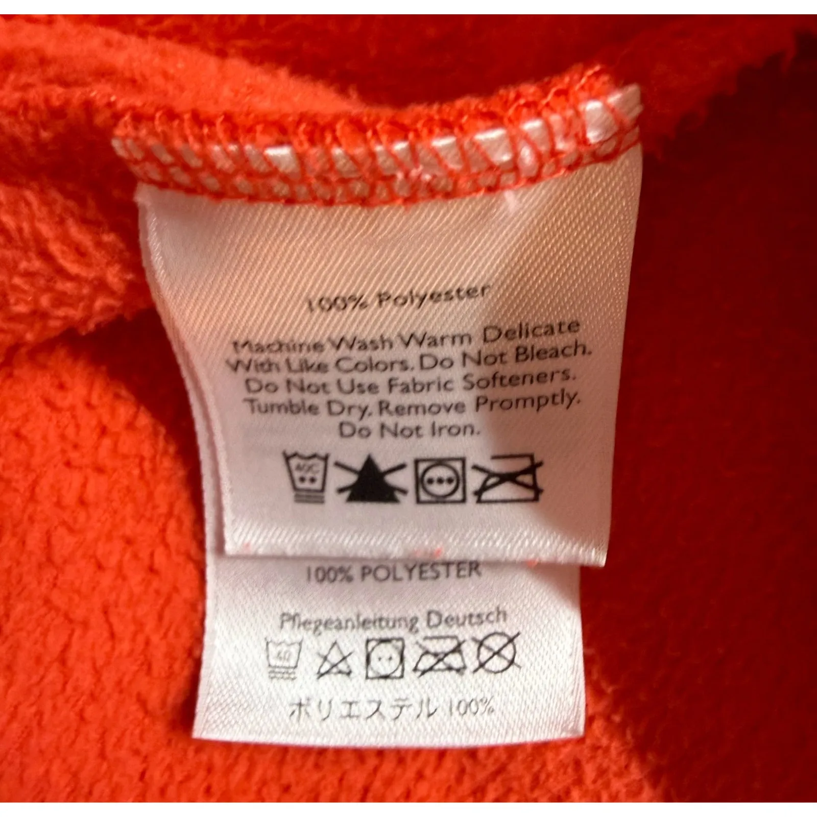 Eddie Bauer Women’s Orange Fleece Pullover Large Warm Casual Outdoor Wear - Image 4