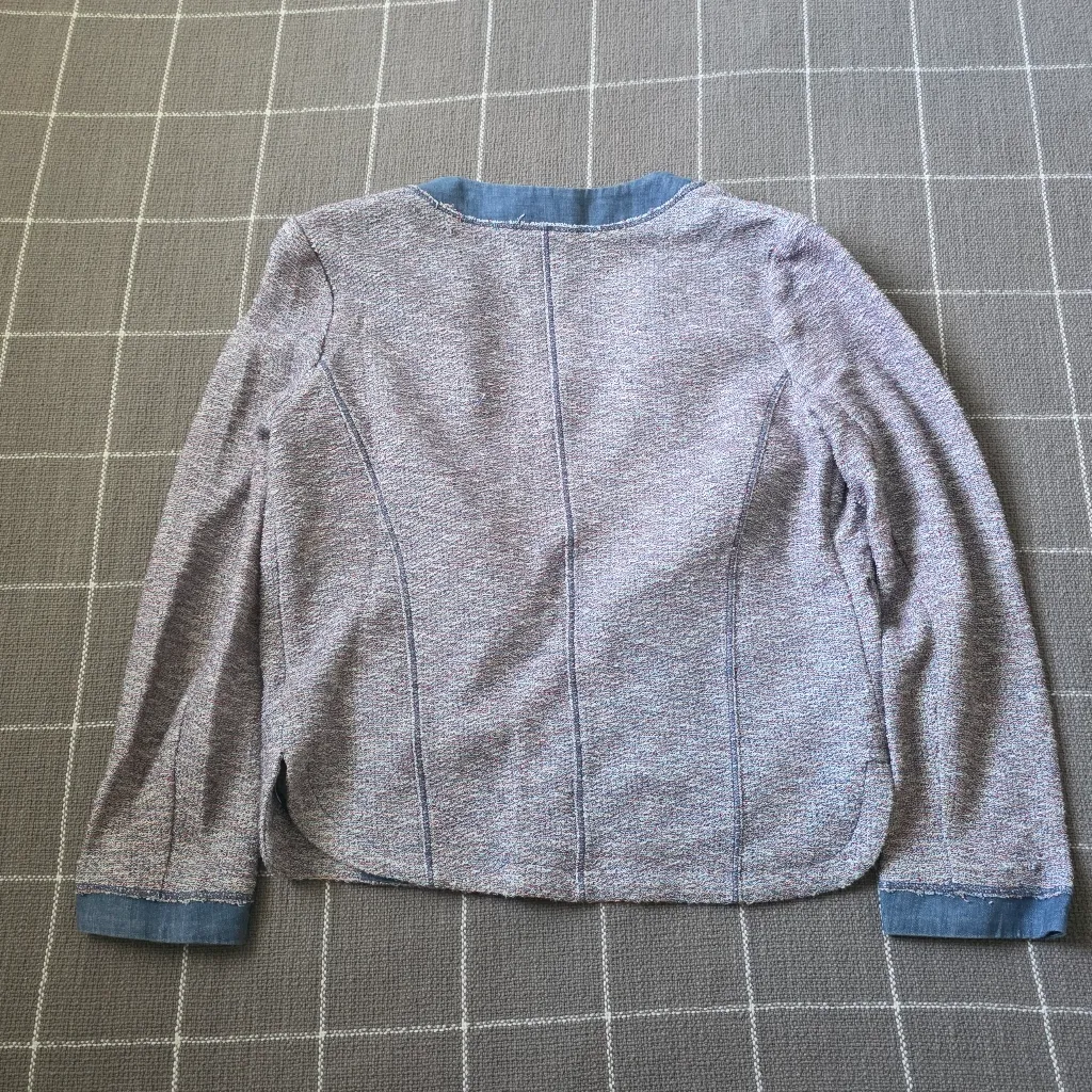 Comptoir Des Cotonniers Tweed Blazer Jacket Blue - Image 9