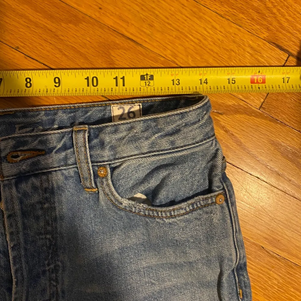 Free People High-Rise Regular Button Fly Raw Hem Jeans - 26 - Image 9