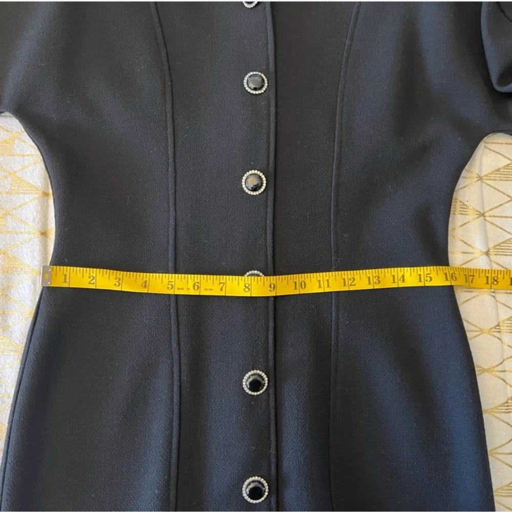 Oscar De La Renta Vintage Little Black Ruffle Dress Size 10 - Image 13