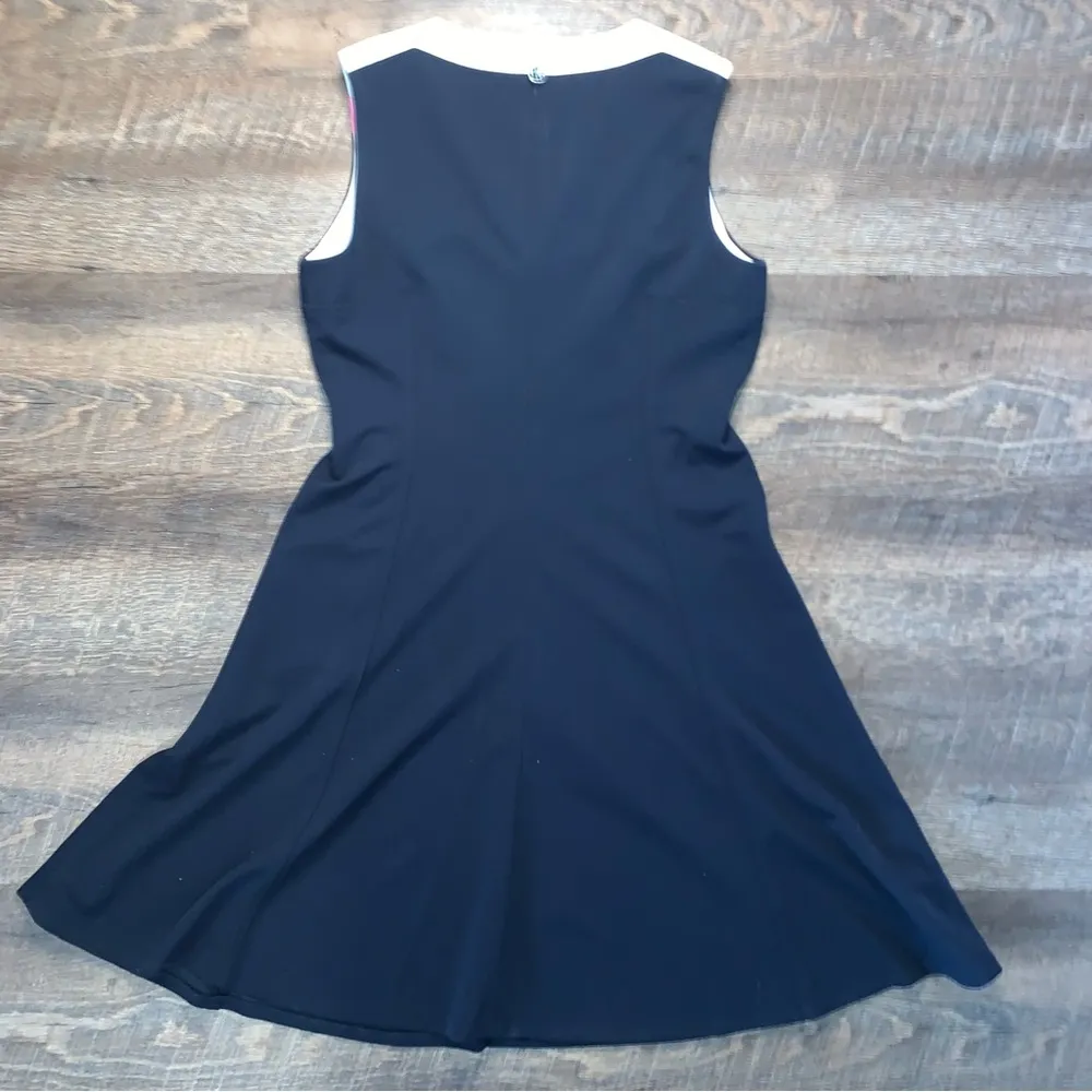 Tommy Hilfiger Womens Colorblocked Fit & Flare Dress Round Neckline Size 8 - Image 5