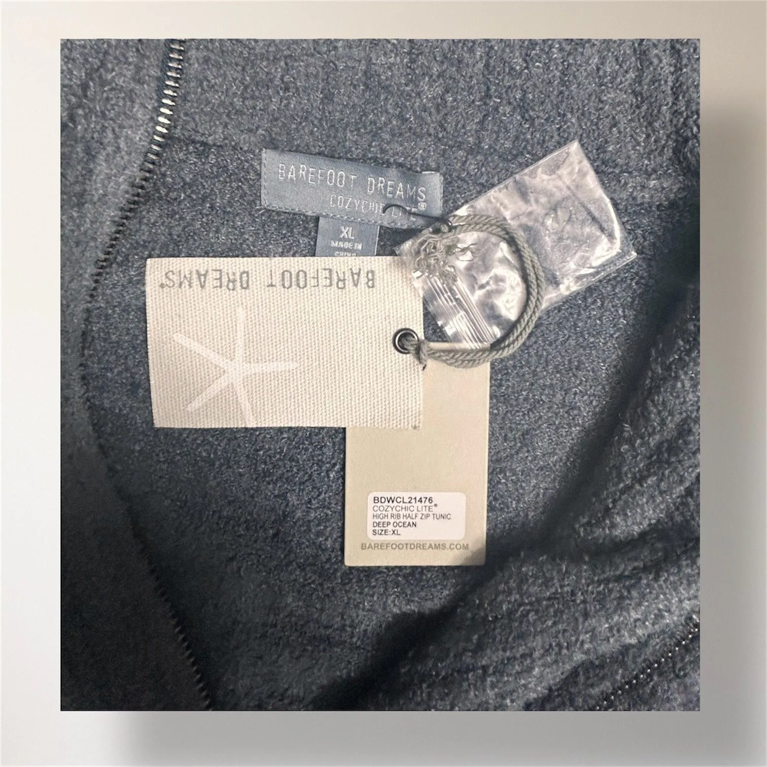 Barefoot Dreams XL CozyChic Lite High Rib Half Zip Tunic Sweater Kangaroo Pocket - Image 9