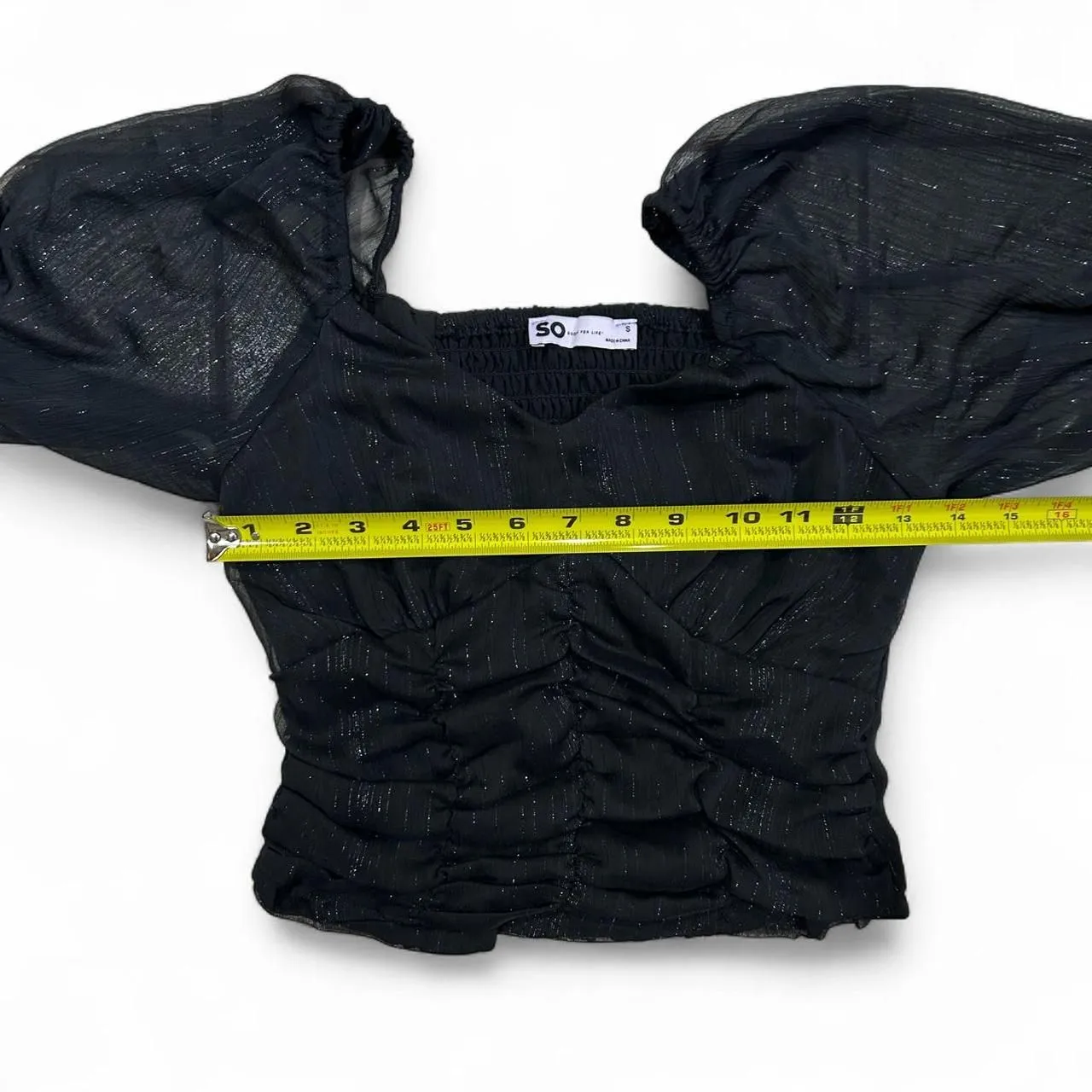 Smocked Peasant Blouse Black - Image 2