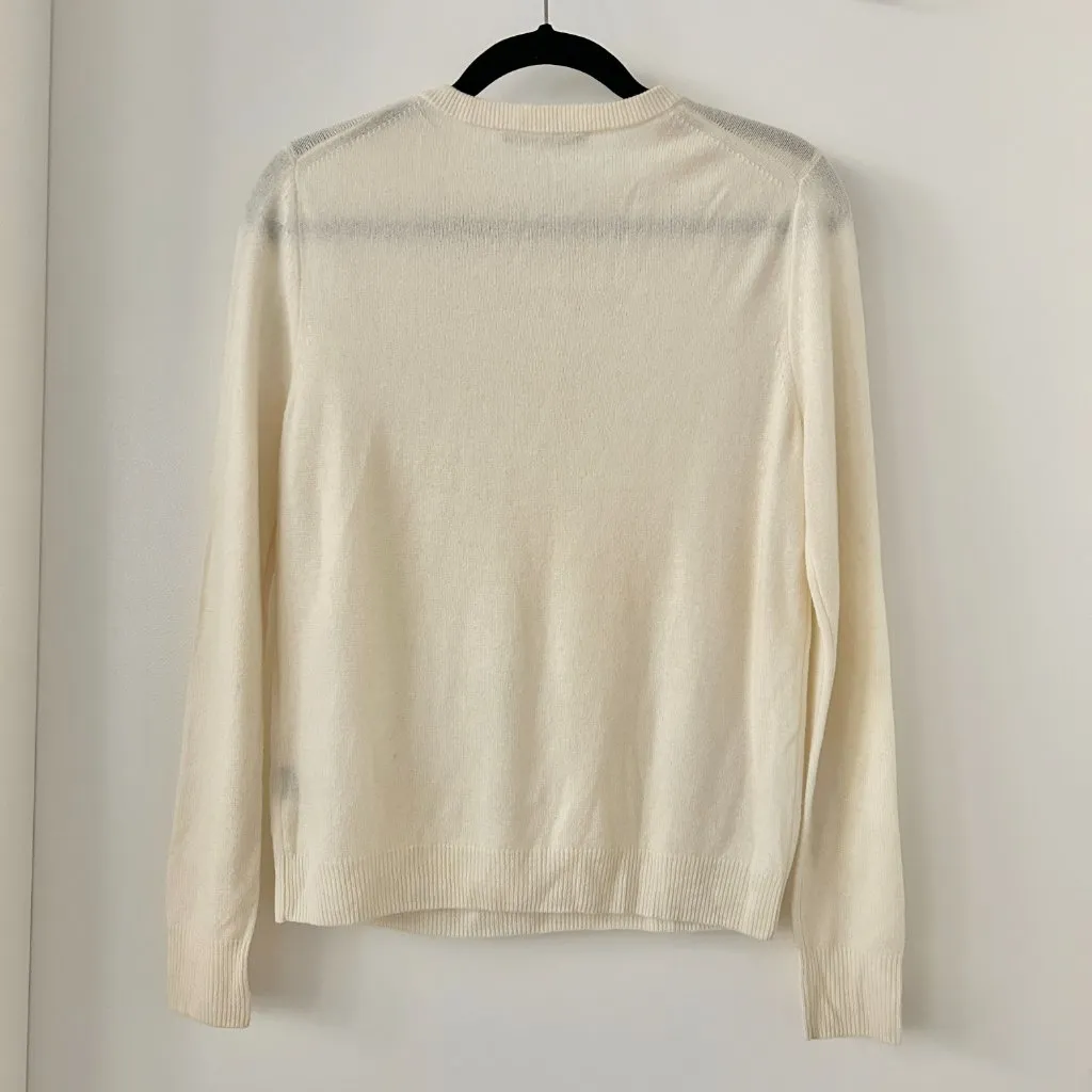 Jenni Kayne 100% Cashmere Lightweight Sweater in Cream Size XS - Image 7