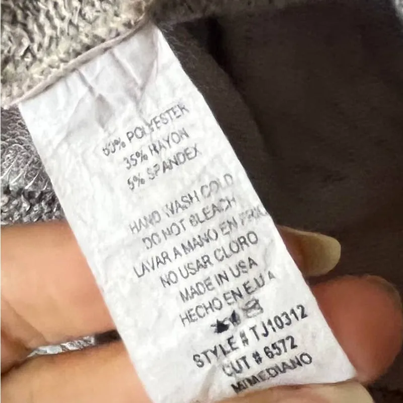 Ces Femme Abstract Knit Womes Sweater Sz M Lagenlook Slouchy High Neck Artsy Tan Size M - Image 11