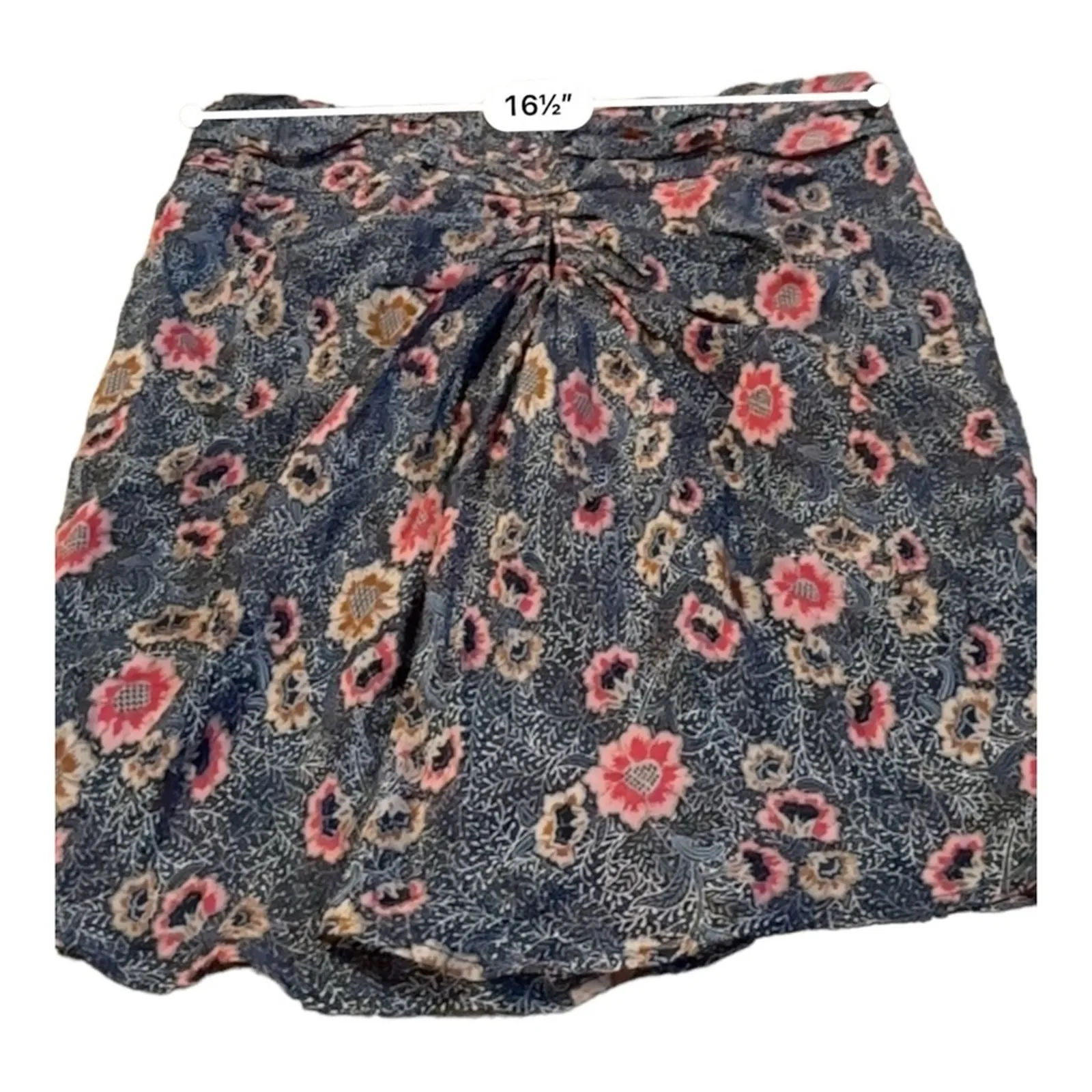 Isabel Marant Etoile Sevan Floral Print Ruched Multicolor Mini Skirt Sz 42 / 10 - Image 8
