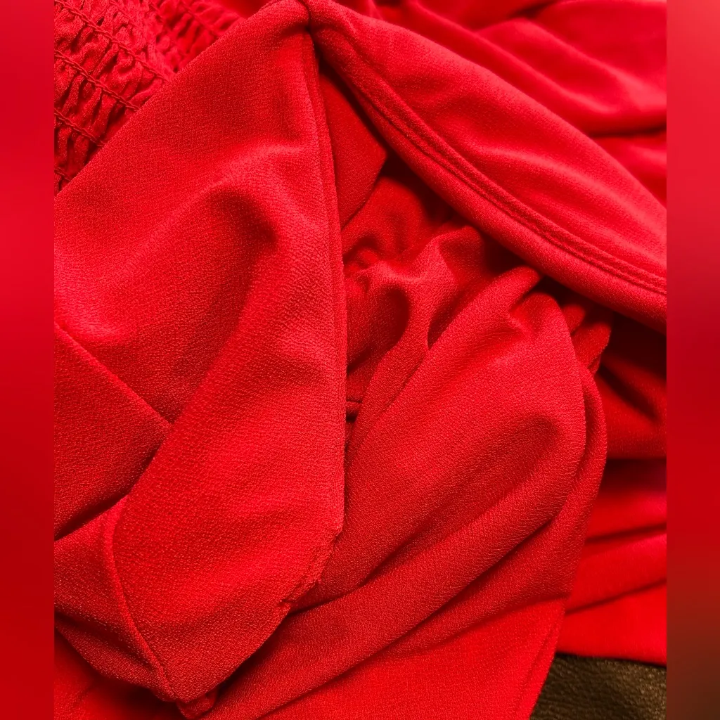 Daytrip BKE  Solid V-Wire Strappy Jumpsuit Bittersweet Red Size Small - Image 8