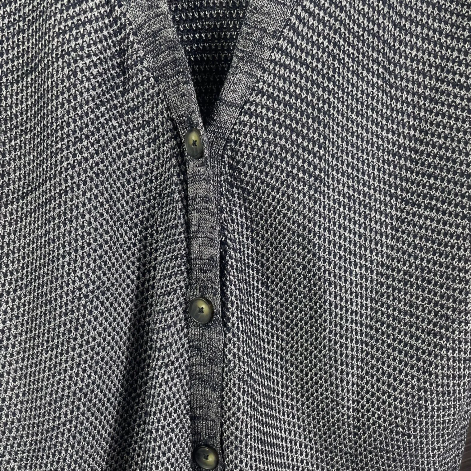 Vince‎ Linen Rayon Knit Cardigan Sweater Gray Black Open Front Long Size M - Image 4