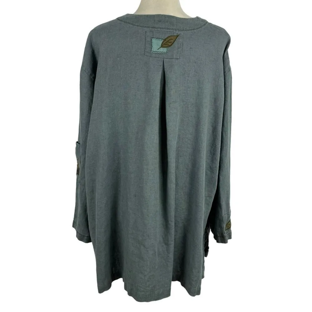 J.JIll Sz 2X Vintage Early Linen Art-to-Wear Patchwork Lagenlook Jacket Coat - Image 6