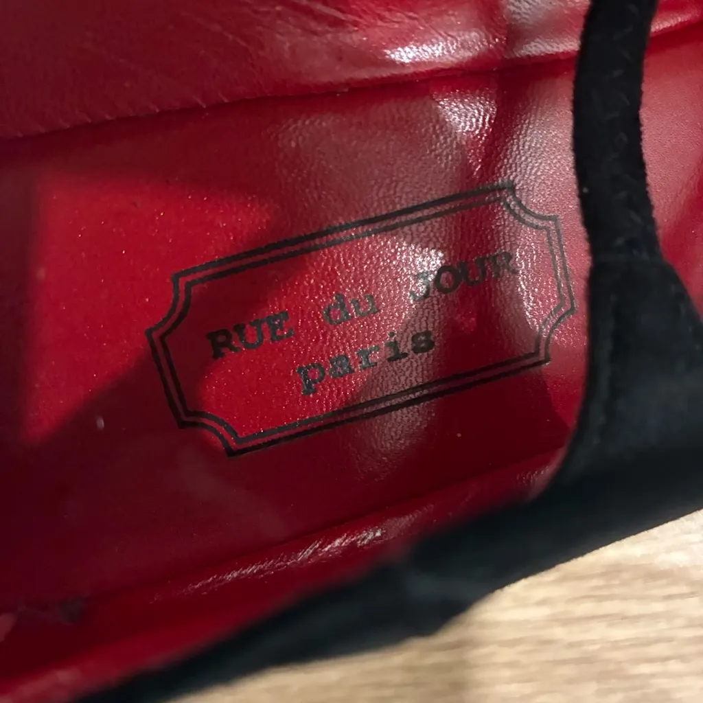 Rue du Jour Paris Black Suede Strappy Wedge Heel Shoe Size 6 *READ - Image 7