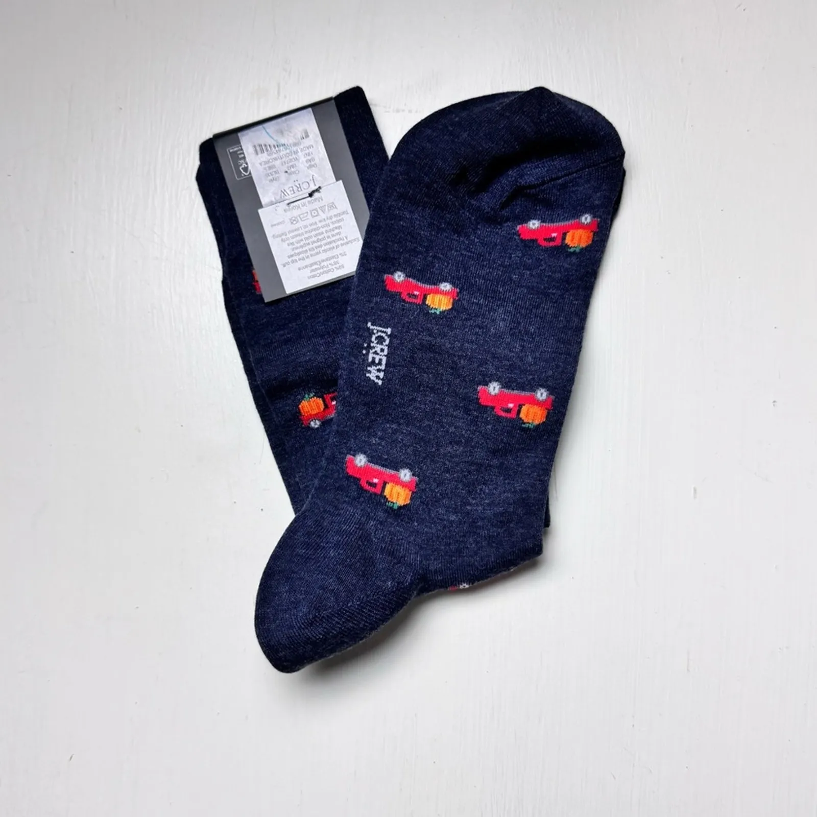 J.Crew  Fall Theme Multi-color Truck and Pumpkin Trouser Socks - Image 2