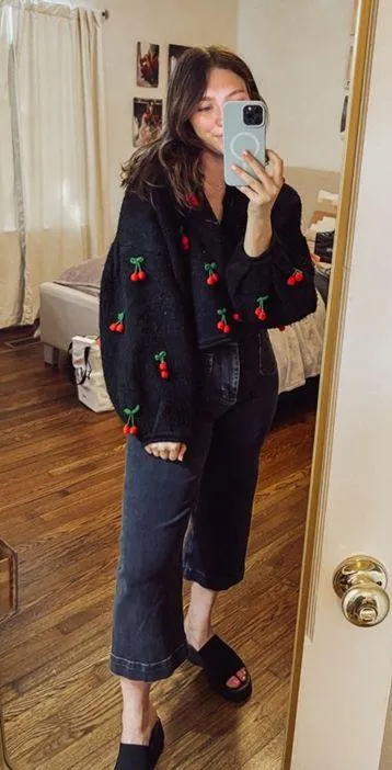 Cherry Black Cardigan - Image 5