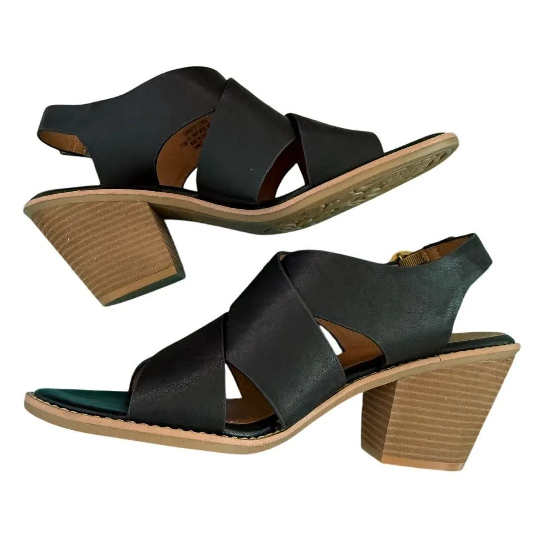 Eurosoft Terrie Block 3" Heel Sandal Wide Strap Leather w/Gold Buckle Accent - Image 6