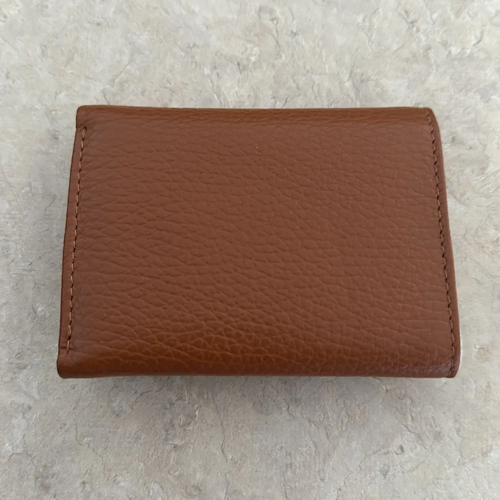 🇮🇹 Womens Grain Leather Mini Trifold Wallet Small RFID Blocking - Image 2