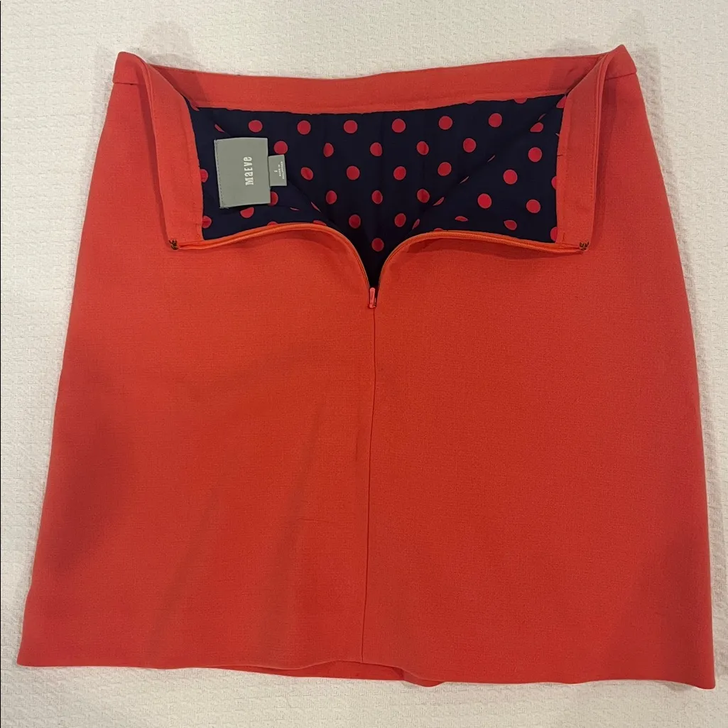Anthropology Maeve Coral Orange Business Casual Costal Style Mini Skirt Size 2 - Image 6
