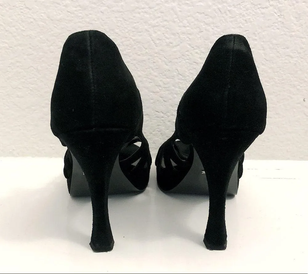 Fergie Black Suede Strappy Mary Jane Pumps Size 10M - Image 6