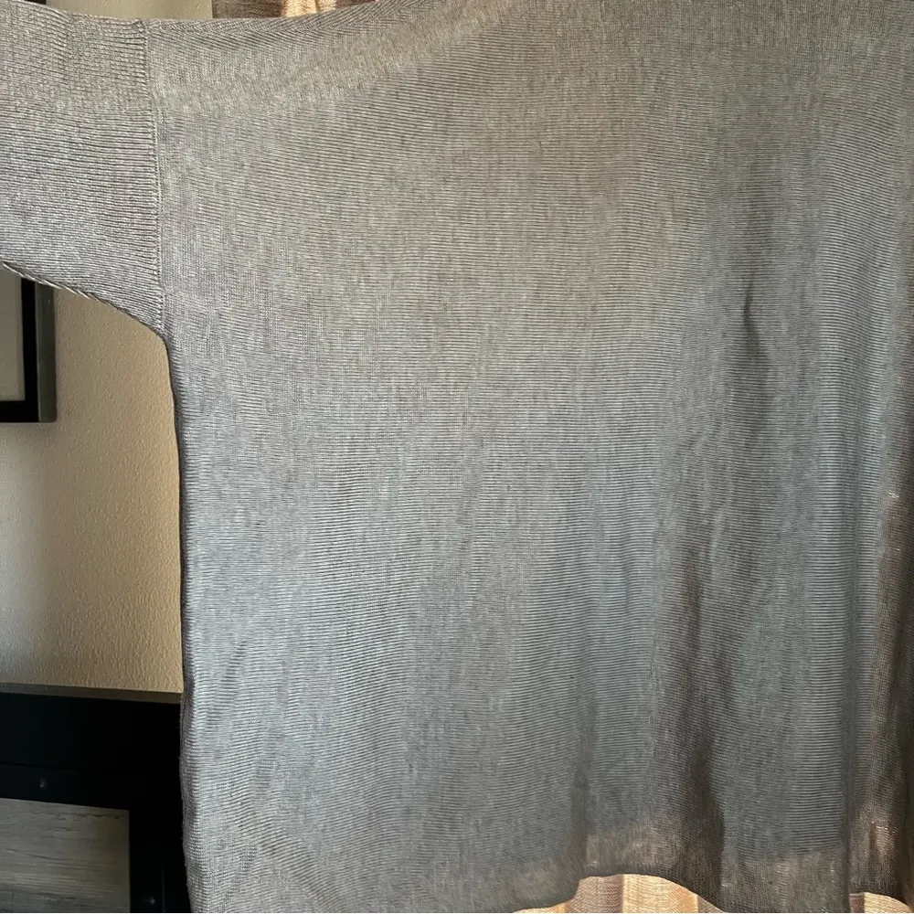 NWT Calvin Klein Tan Leather Buckle Cowl Neck Poncho Sweater Large/Extra Large - Image 13