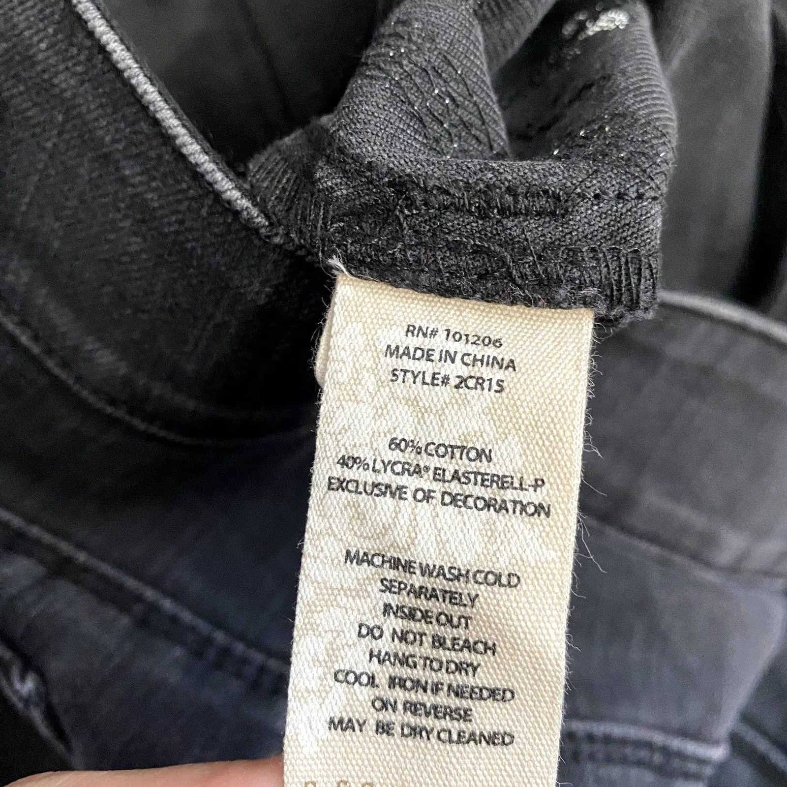 Soft Surroundings Stella Jeans Pull On Black Floral Embroidered Size Small 6-8 - Image 8