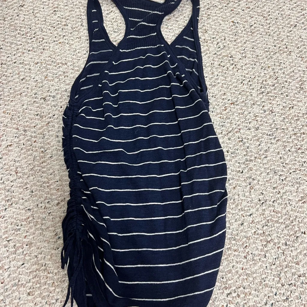 Athleta Navy and White Striped Tank Top medium - Image 7