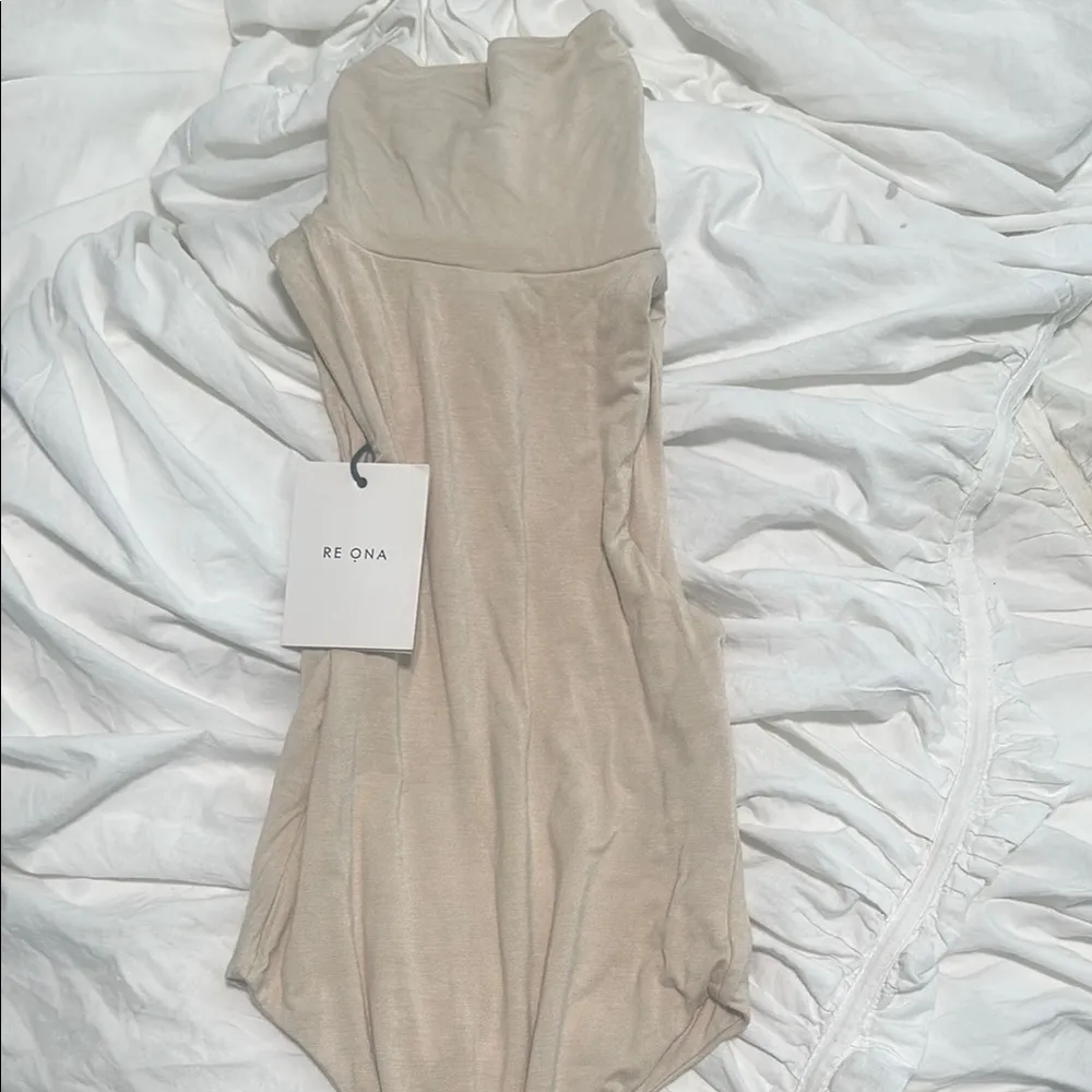 Re Ona Cream Sleeveless Bodysuit Tan Size XS - Image 5