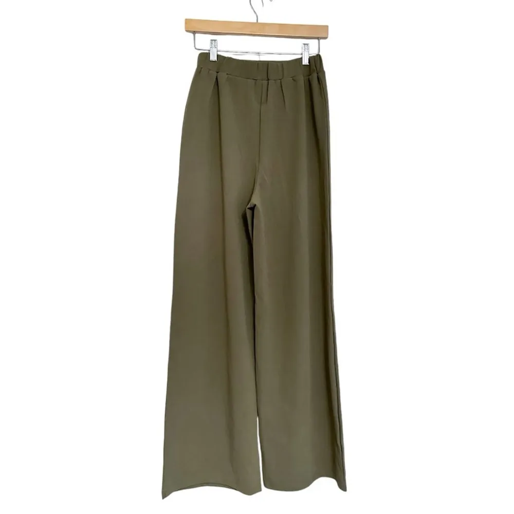 DESIGN Slouchy Wide Leg Palazzo Suit Pants Moss Olive Green Womens Size 4 - Image 6