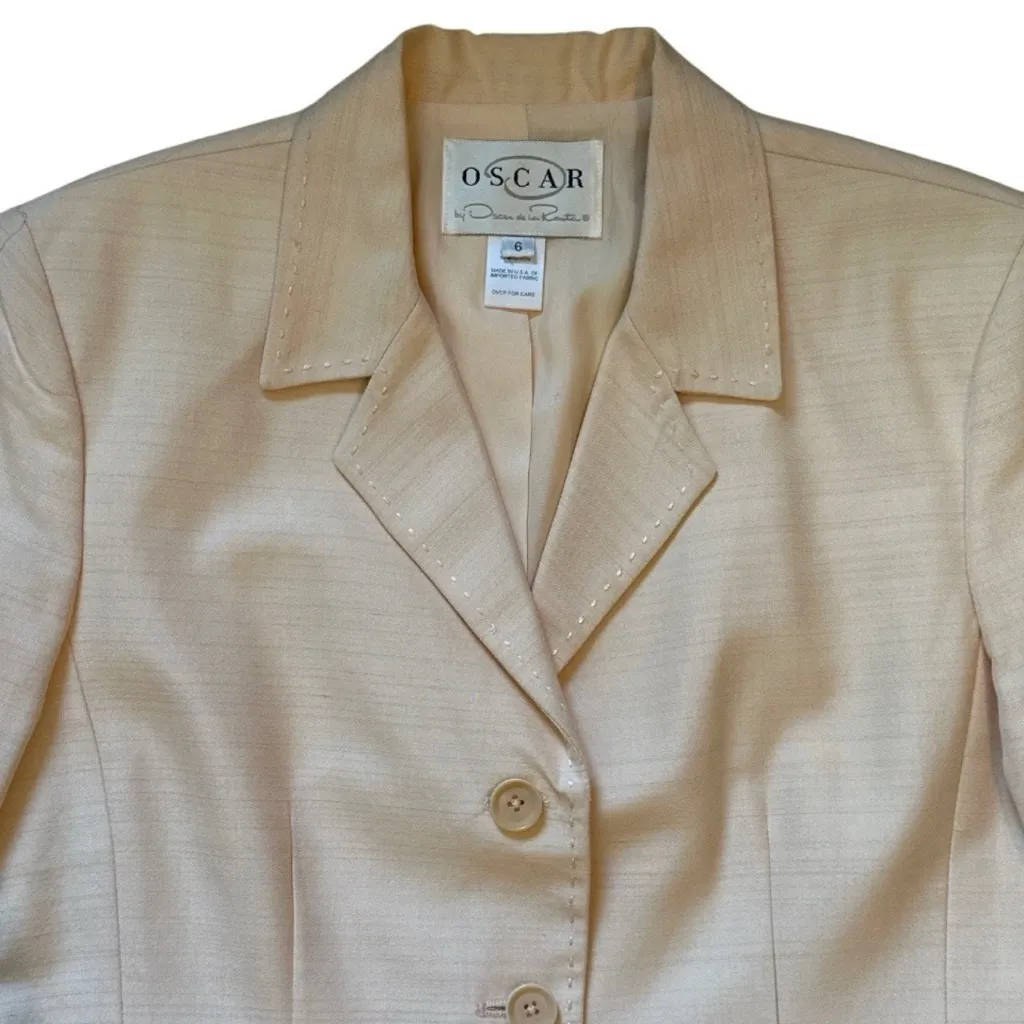 Vintage Oscar De La Renta Blazer Sz 6 Old Money Business Career Jacket Button - Image 3
