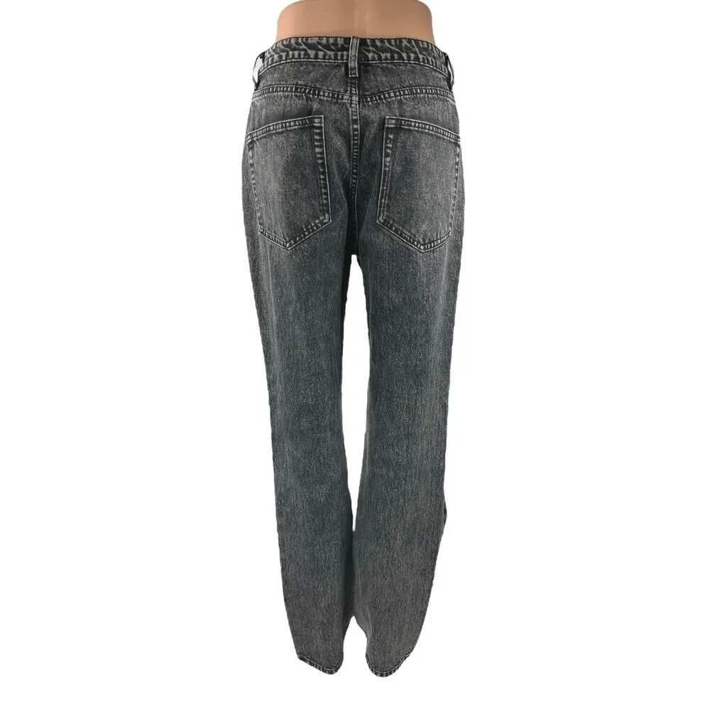 WeWoreWhat Women's Black High Waisted Straight Wide Leg Denim Jeans Pants Sz 28 - Image 3