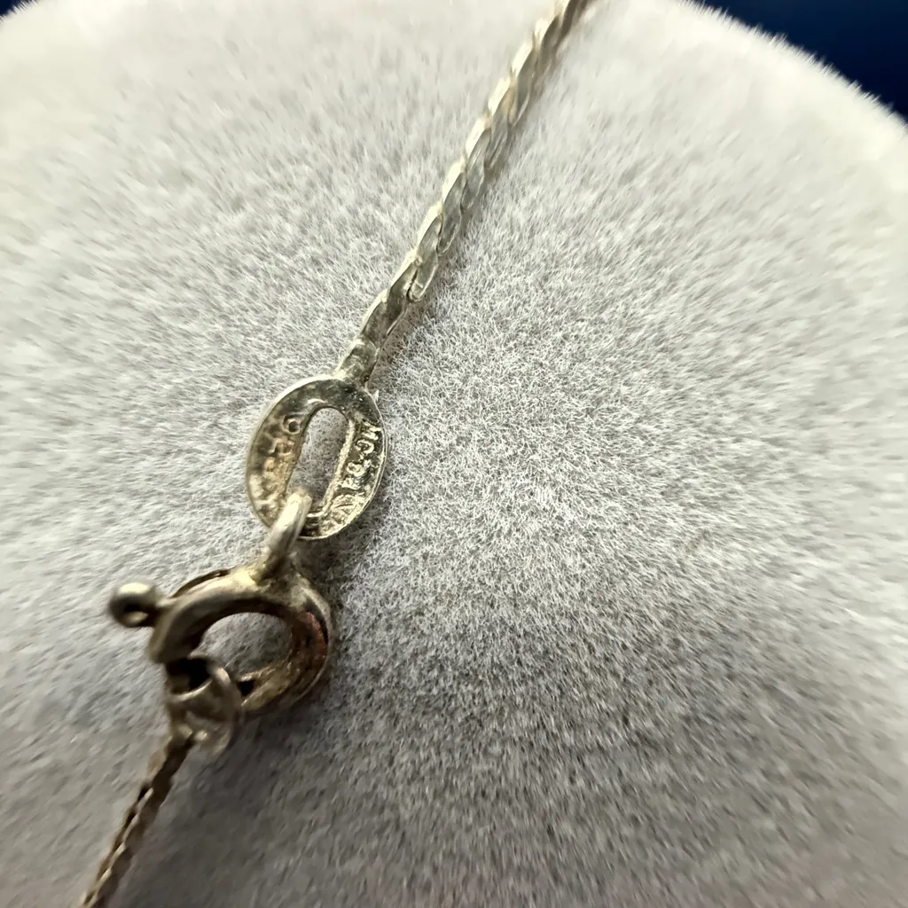 Vintage sterling silver round red coral necklace & pendant Mexico 925 - Image 6