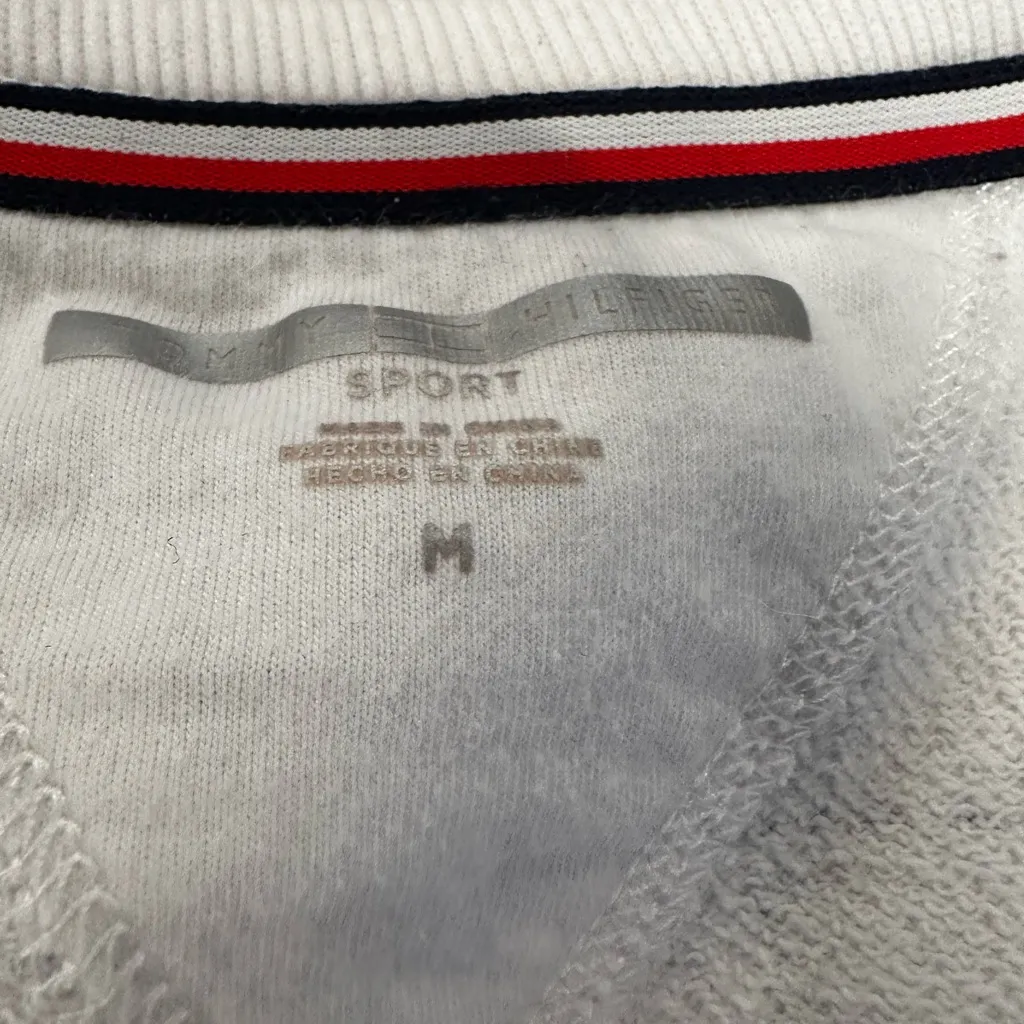 Tommy Hilfiger Sz:M Boxy Green/blue Cropped Cap Sleeve Window Pane Geometric Top - Image 5