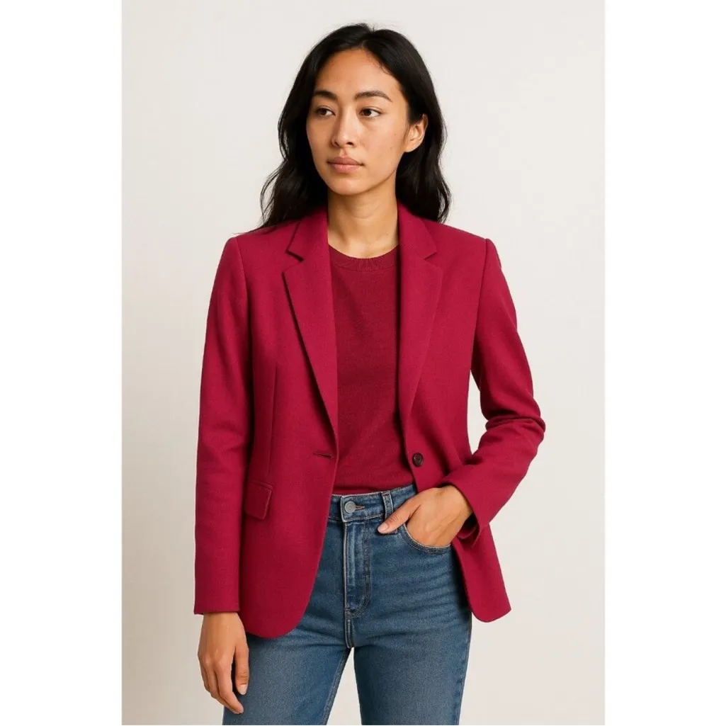 Theory Staple Blazer B Deep Rose Admiral Crepe Size 8 NWT - Image 3