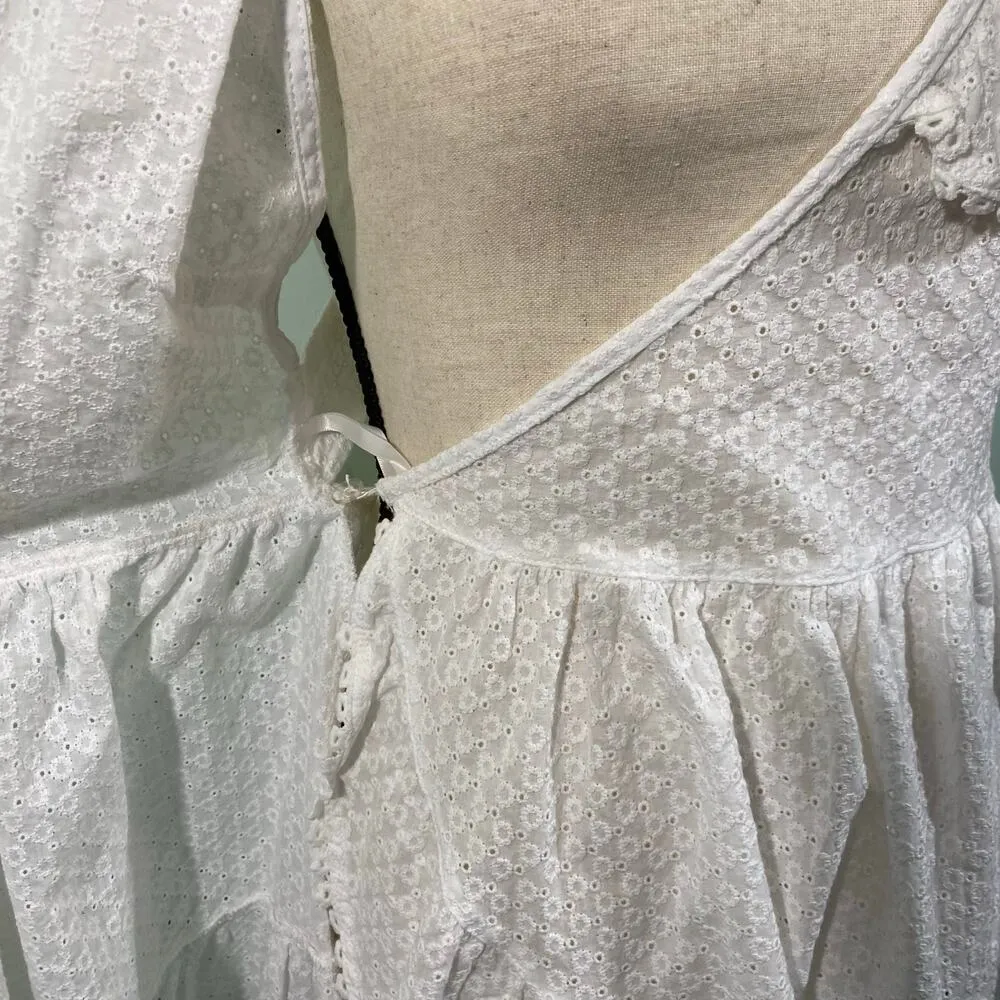 Tularosa X Revolve White Sleeveless Mini Floral Luzali Mini Wrap Dress Size M - Image 3