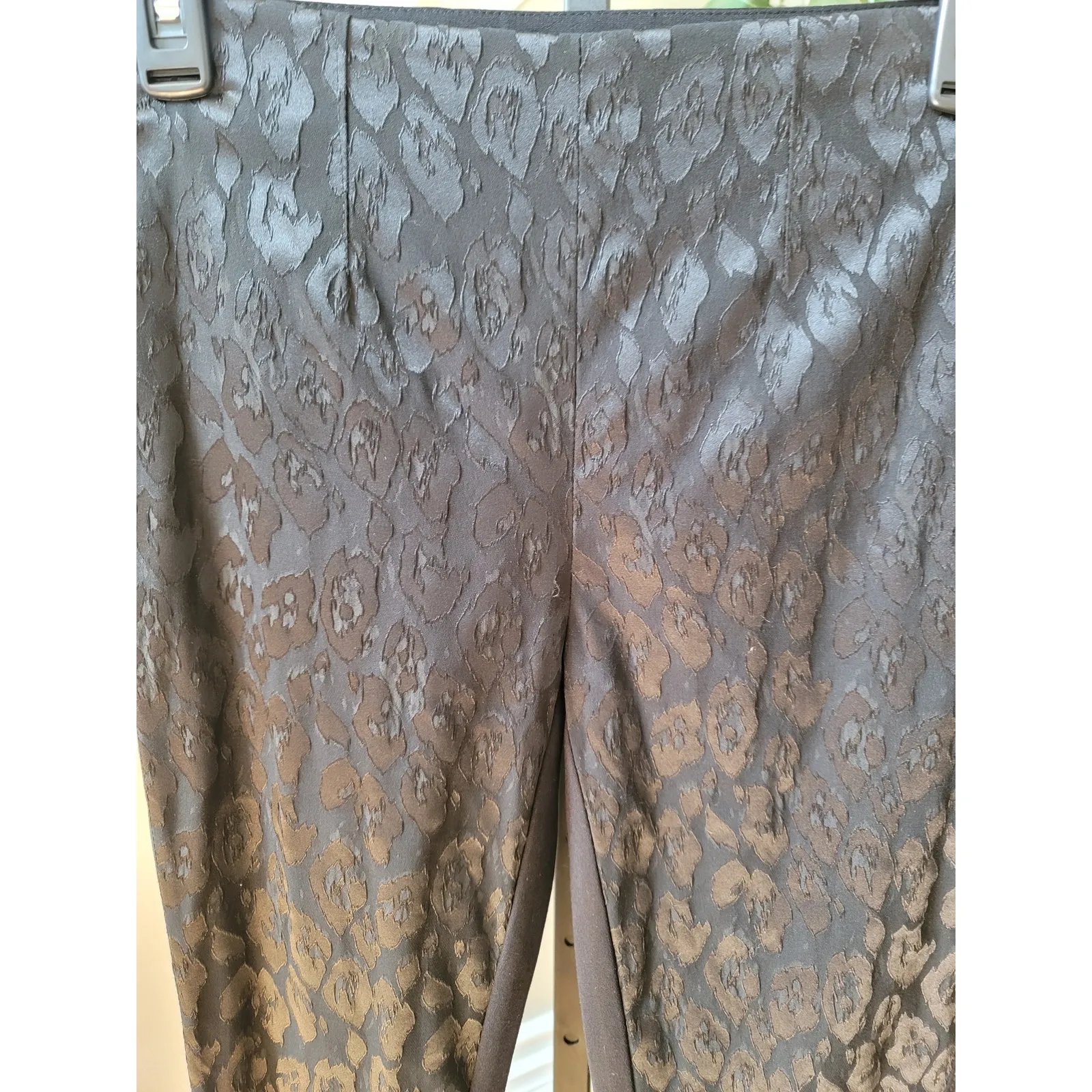 White House Black Market Skinny Pants Women's 0 Black Jacquard Stretch Slim Fit - Image 3