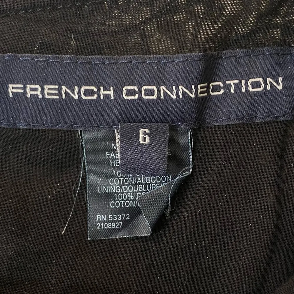 FRENCH CONNECTION Black Sequin Sparkle Bell Cuff Shift Dress Size 6 Mini - Image 8