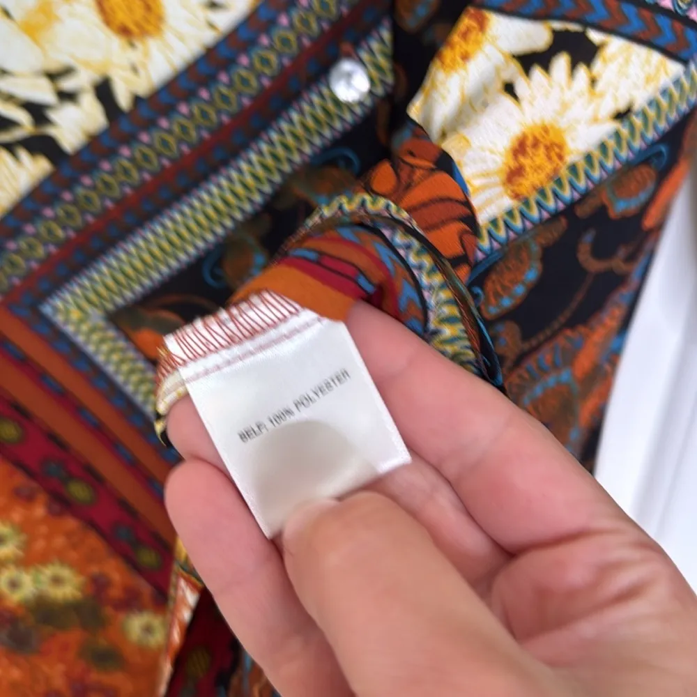 Rose & Olive multicolor butterfly print button down - Image 9