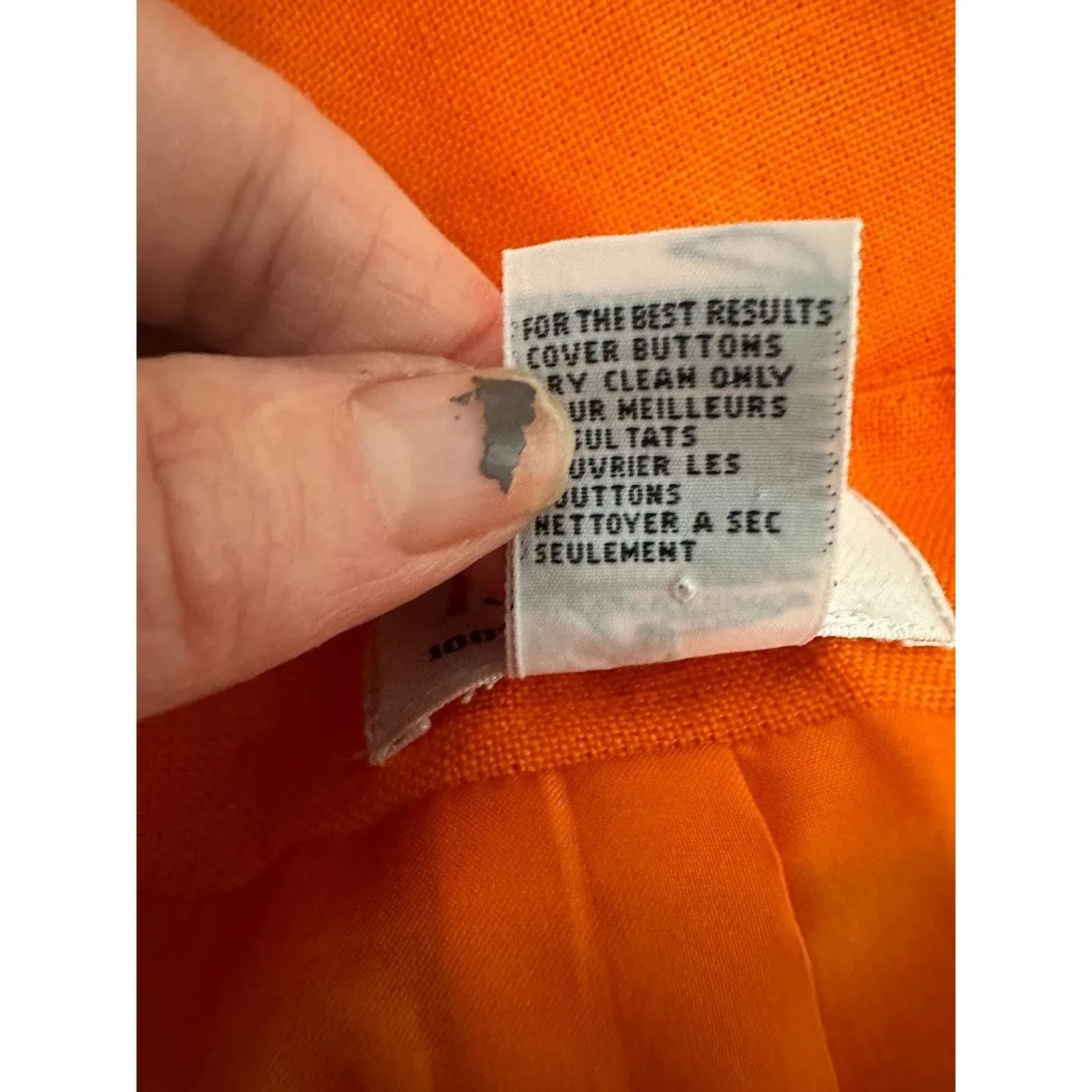 Vintage Talbot's 100% Irish Linen Button Up Vest Orange Vest Size 16 - Image 7