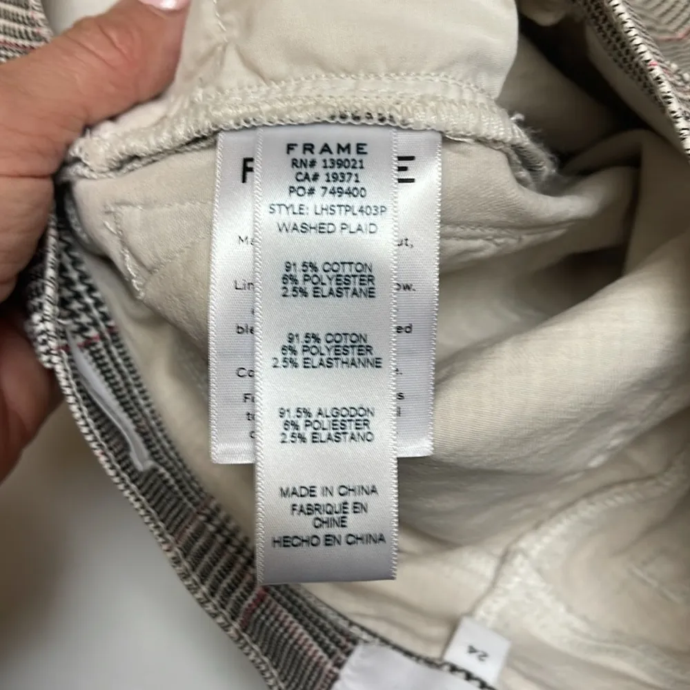 Frame houndstooth plaits Le High Straight jeans size 24 - Image 5