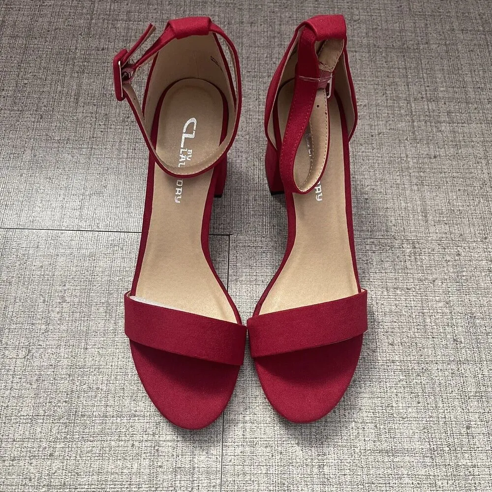 CL by Laundry  Jody Dress Sandals Size 7.5 Red NEW Formal Love Valentines Party - Image 3