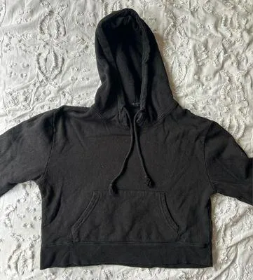 Black S Cropped Hoodie - Image 2