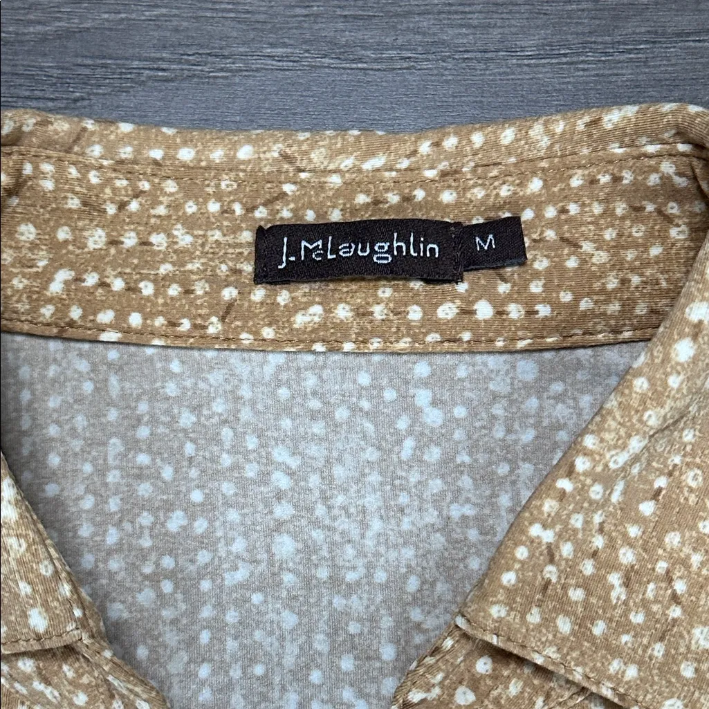 J. McLaughlin Finn‎ Catalina Cloth Long  Sleeve Button Up Shirt Yellow White M - Image 8