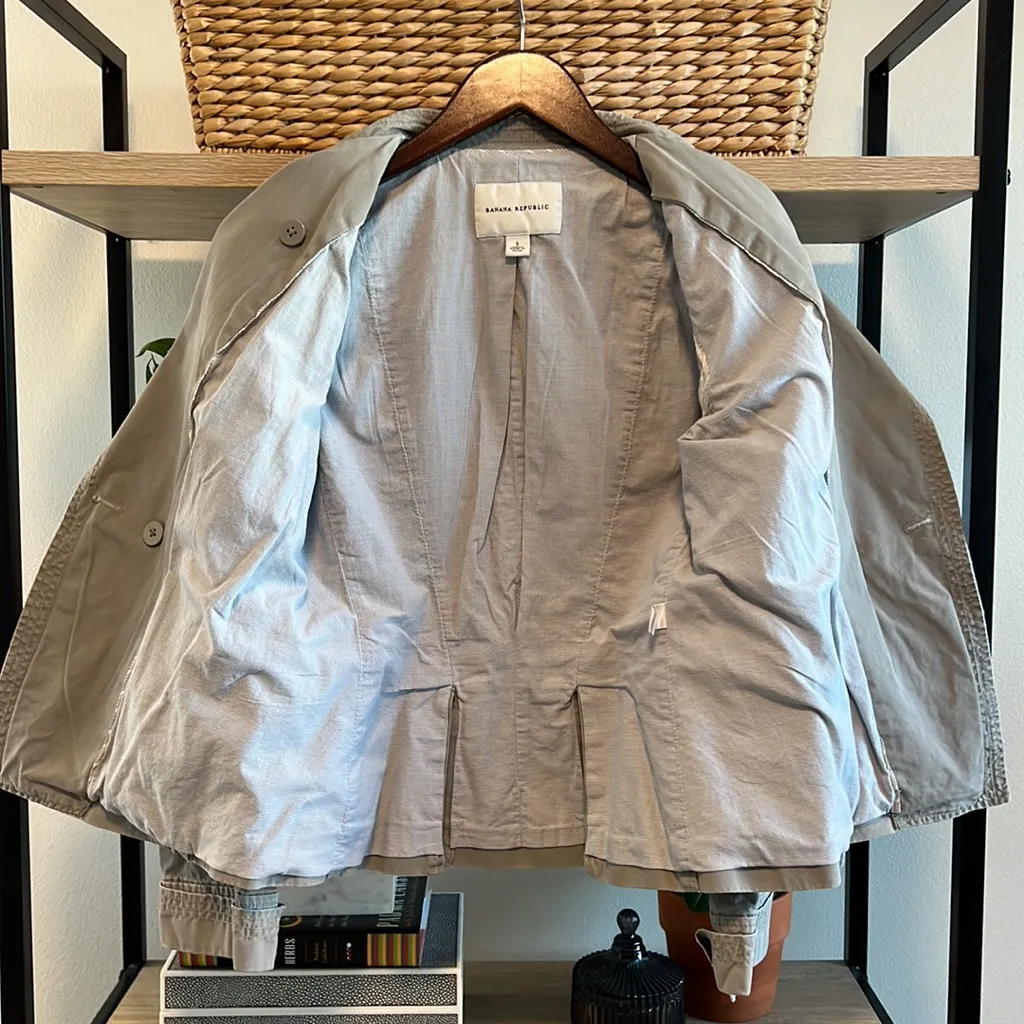 Banana Republic Twill Chino Lined Utility Jacket Blazer, 6 - Image 7