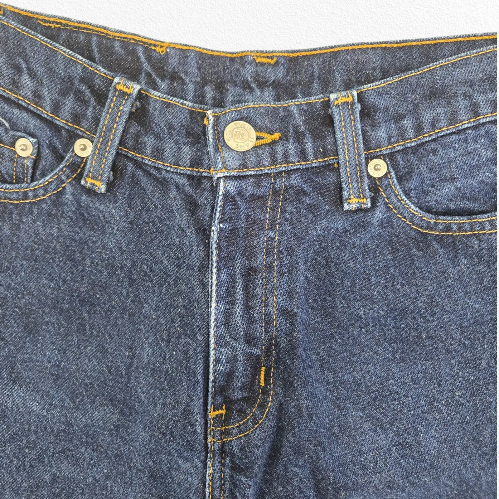 1990s Vintage Polo Ralph Lauren Saturday  Dark Wash Straight Leg Jeans Size 4 - Image 7