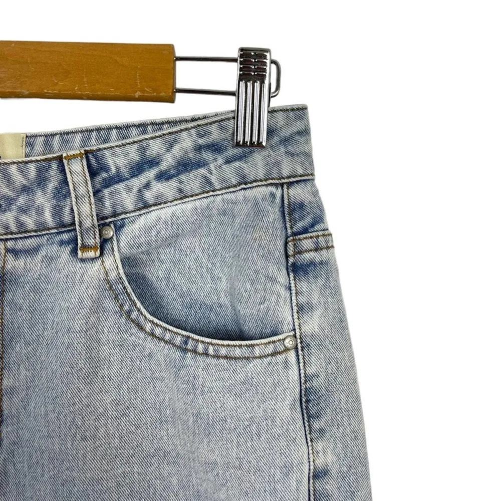 Maison Marguerite Light Wash High Rise Waist Rigid Denim Wide Leg Jeans Size M - Image 6